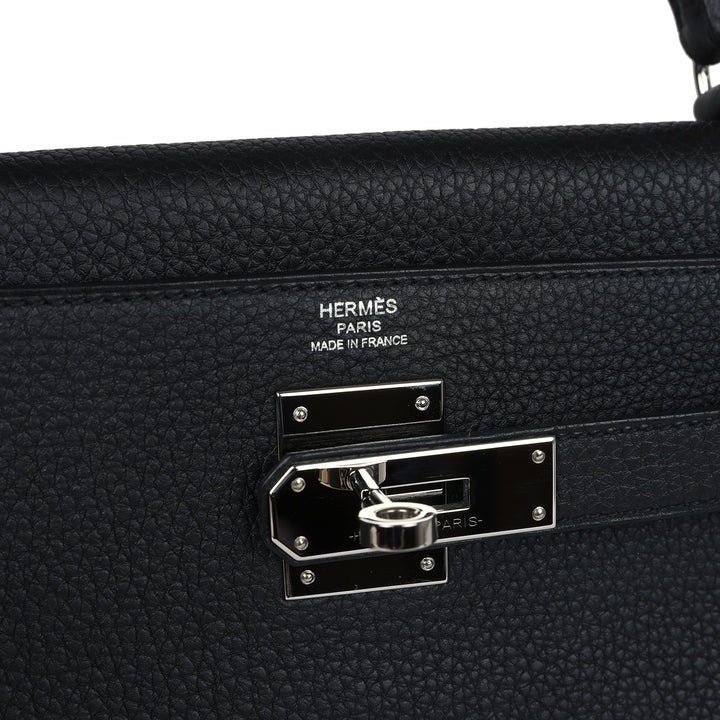 New Hermes Kelly Retourne 28 Black Togo Palladium Hardware