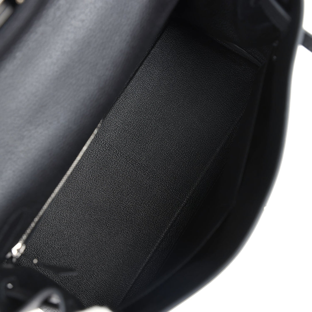 New Hermes Kelly Retourne 28 Black Togo Palladium Hardware