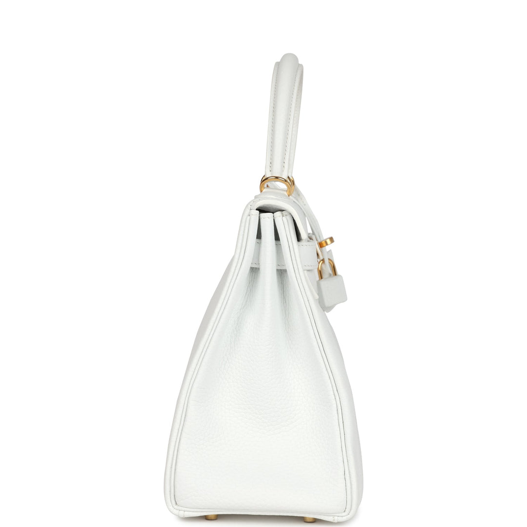 New Hermes Kelly Retourne 28 White Clemence Gold Hardware