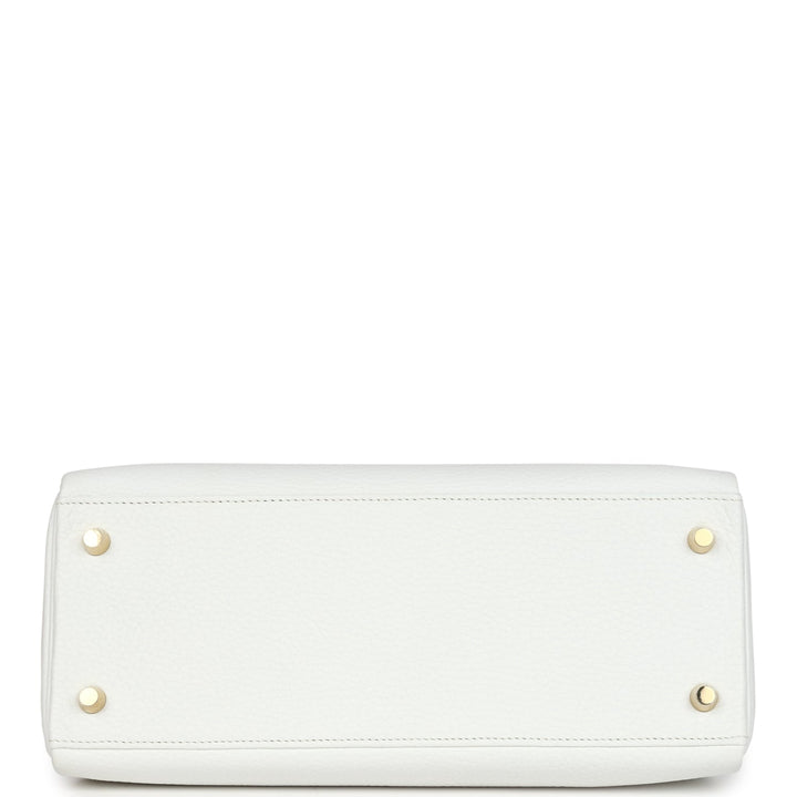 Hermes Kelly Retourne 28 White Clemence Gold Hardware