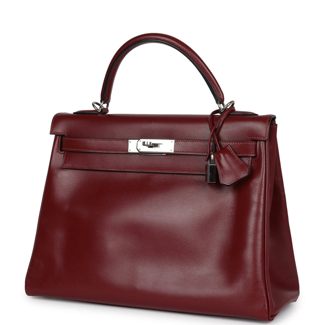 New Hermes Kelly Retourne 32 Rouge H Box Palladium Hardware