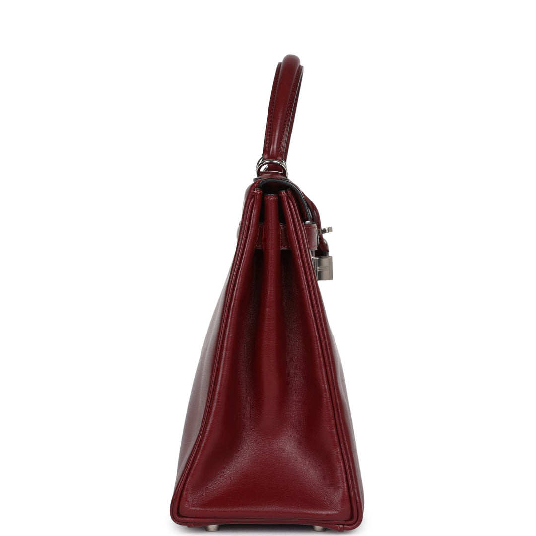 New Hermes Kelly Retourne 32 Rouge H Box Palladium Hardware