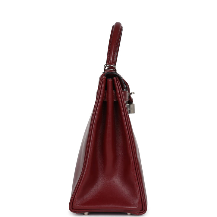 Hermes Kelly Retourne 32 Rouge H Box Palladium Hardware