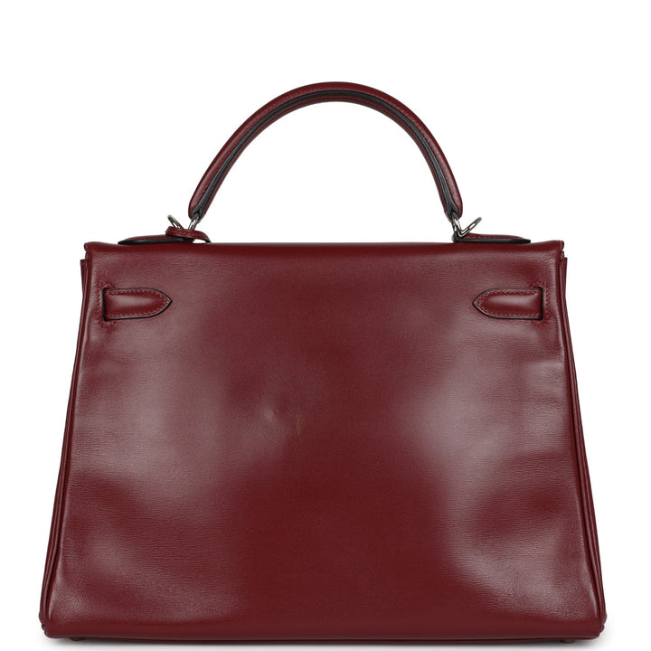New Hermes Kelly Retourne 32 Rouge H Box Palladium Hardware