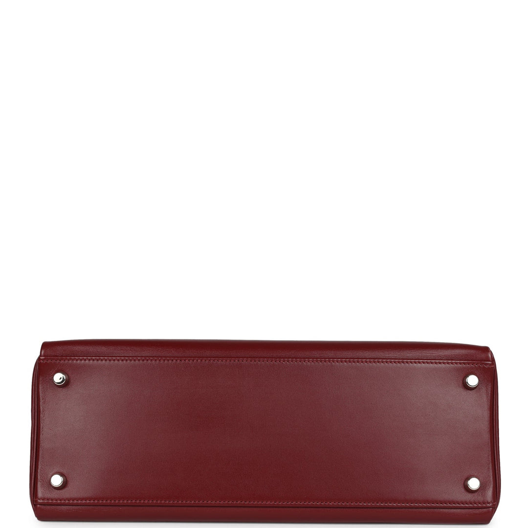 New Hermes Kelly Retourne 32 Rouge H Box Palladium Hardware