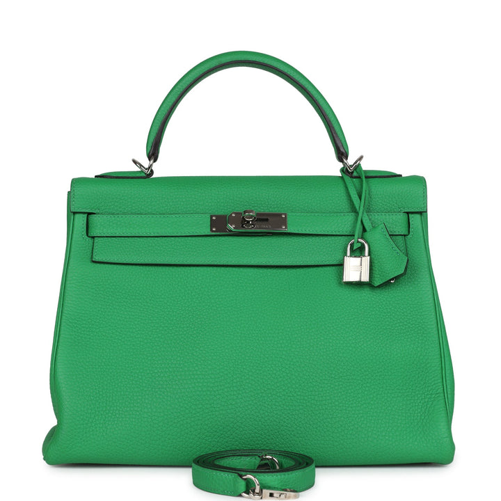 New Hermes Kelly Retourne 32 Bambou Togo Palladium Hardware