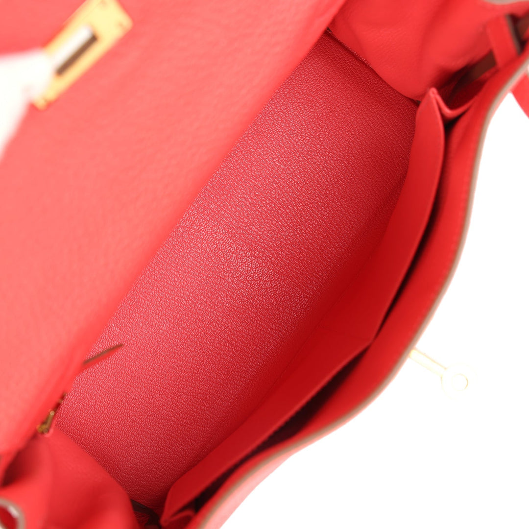 New Hermes Kelly Retourne 28 Rose Jaipur Clemence Gold Hardware
