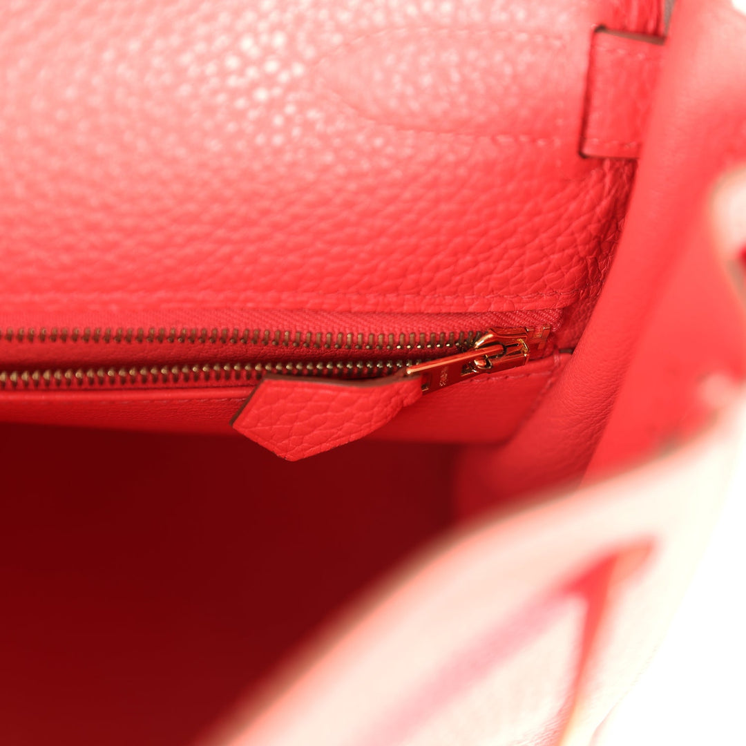 New Hermes Kelly Retourne 28 Rose Jaipur Clemence Gold Hardware