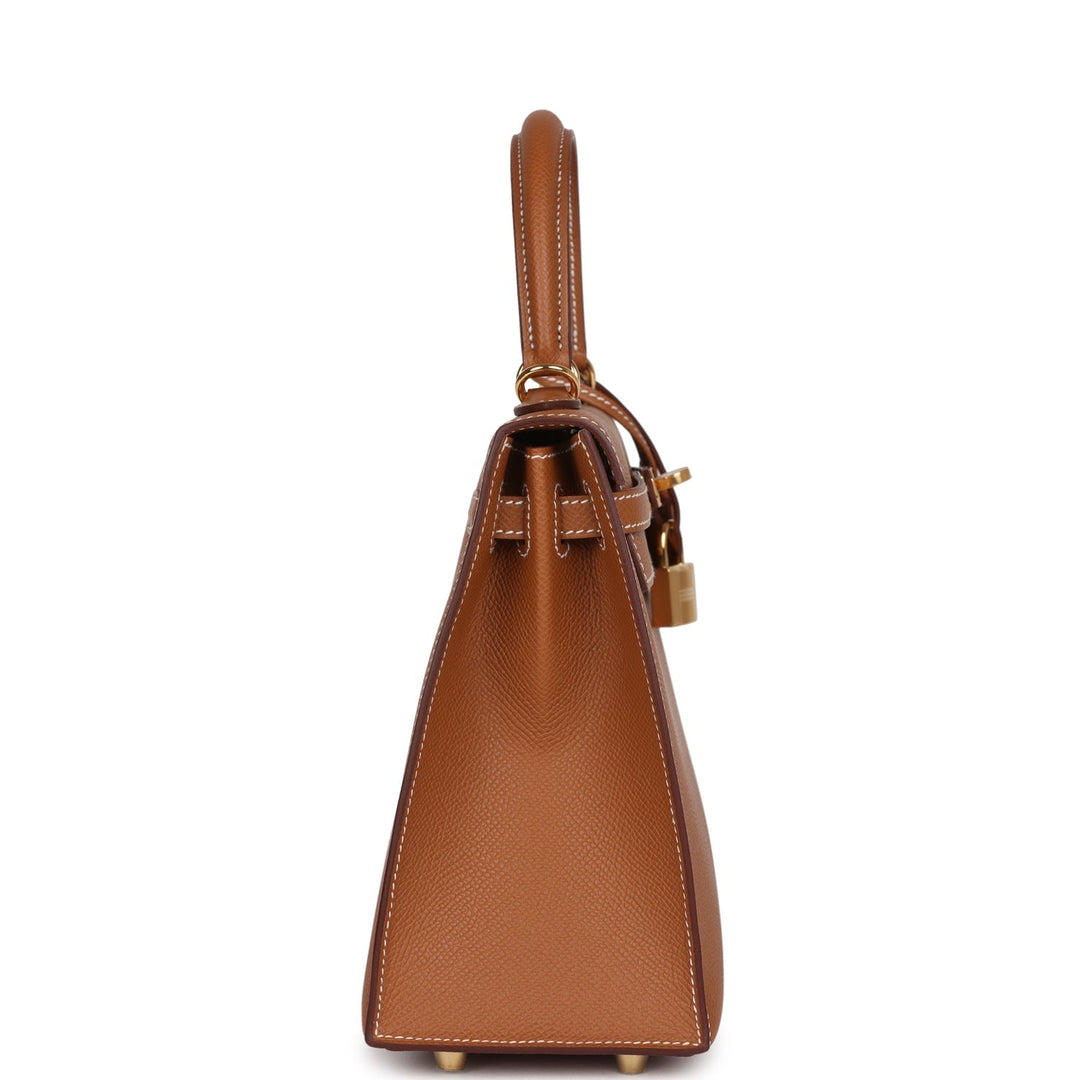 Hermes Kelly Sellier 25 Gold Epsom Gold Hardware