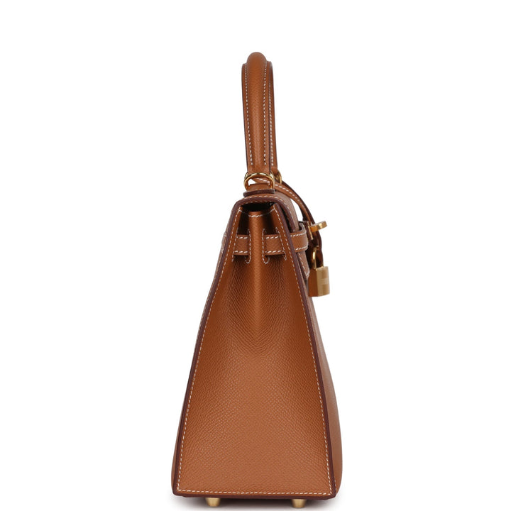 Hermes Kelly Sellier 25 Gold Epsom Gold Hardware