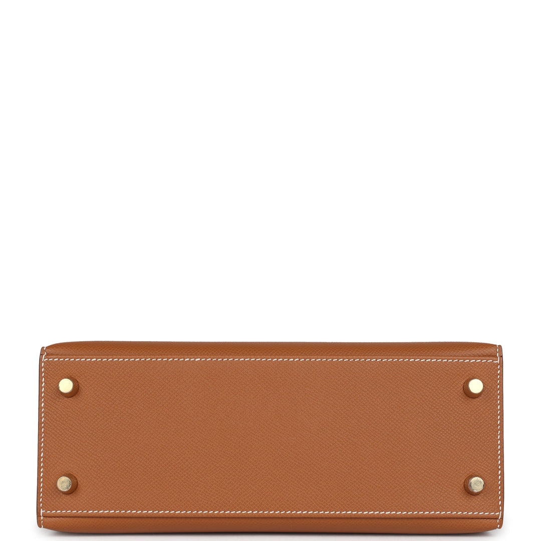 Hermes Kelly Sellier 25 Gold Epsom Gold Hardware