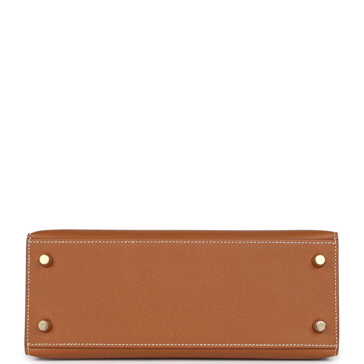 Hermes Kelly Sellier 25 Gold Epsom Gold Hardware