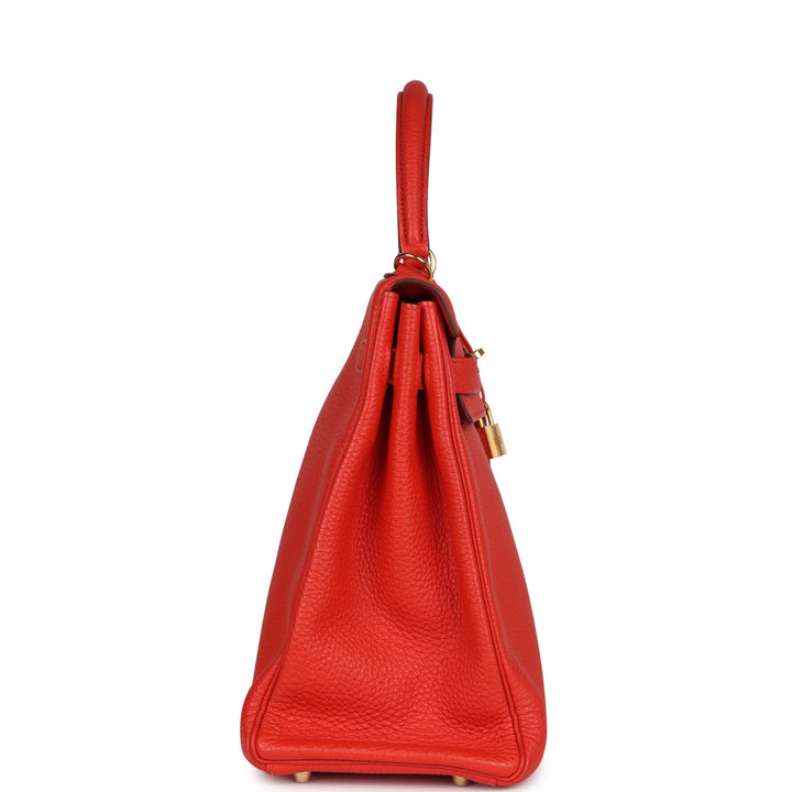 New Hermes Kelly Retourne 35 Capucine Togo Gold Hardware