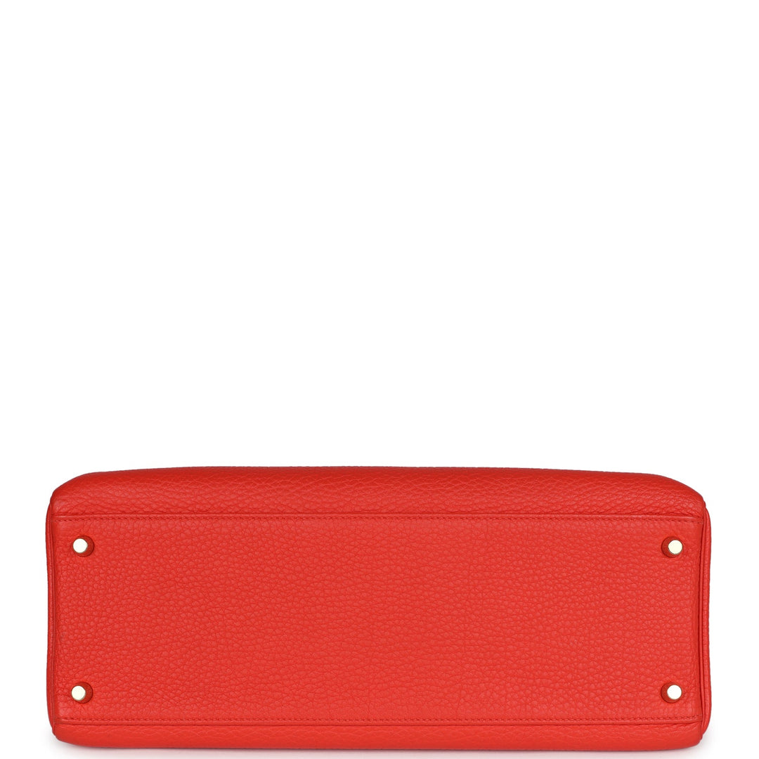 Hermes Kelly Retourne 35 Capucine Togo Gold Hardware