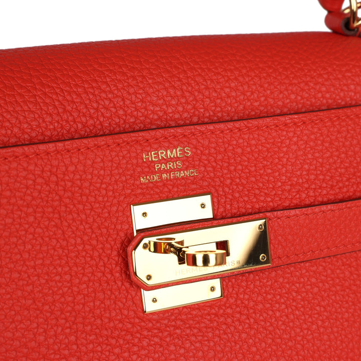 New Hermes Kelly Retourne 35 Capucine Togo Gold Hardware