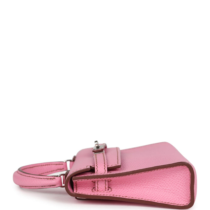 New Hermes Micro Kelly 15 Bubblegum Epsom Palladium Hardware