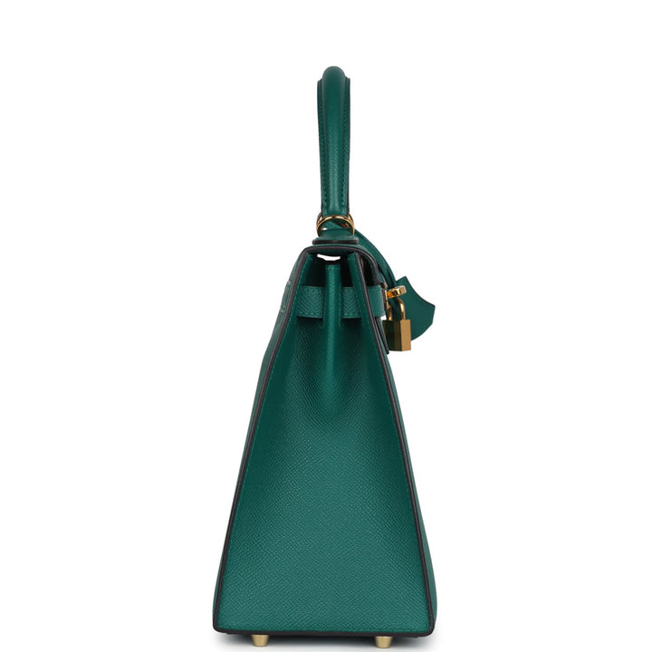 Hermes Kelly Sellier 28 Malachite Epsom Gold Hardware
