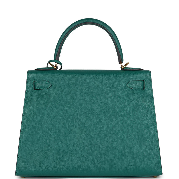 Hermes Kelly Sellier 28 Malachite Epsom Gold Hardware