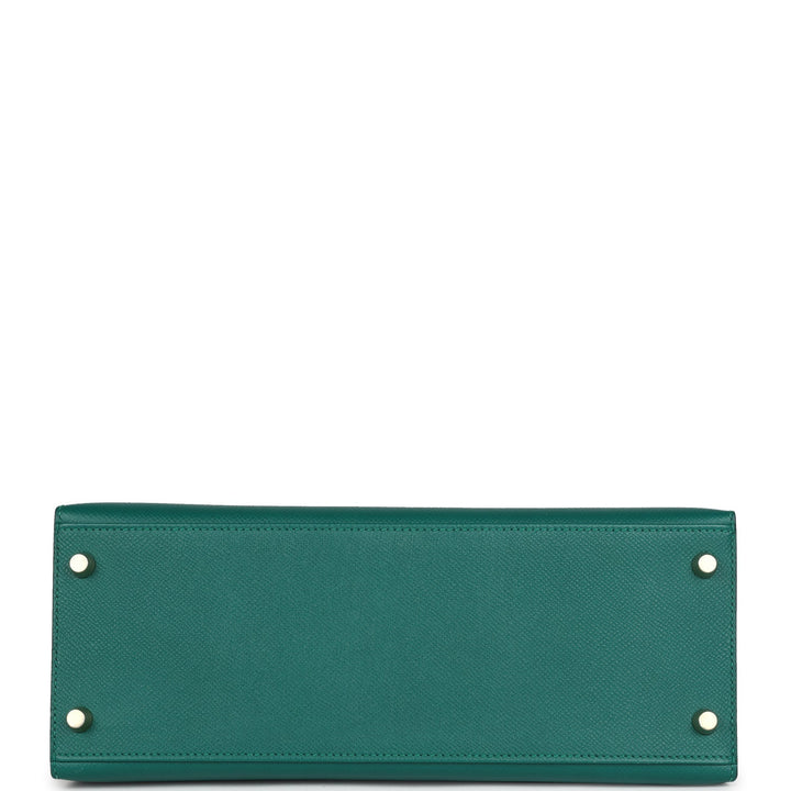 Hermes Kelly Sellier 28 Malachite Epsom Gold Hardware