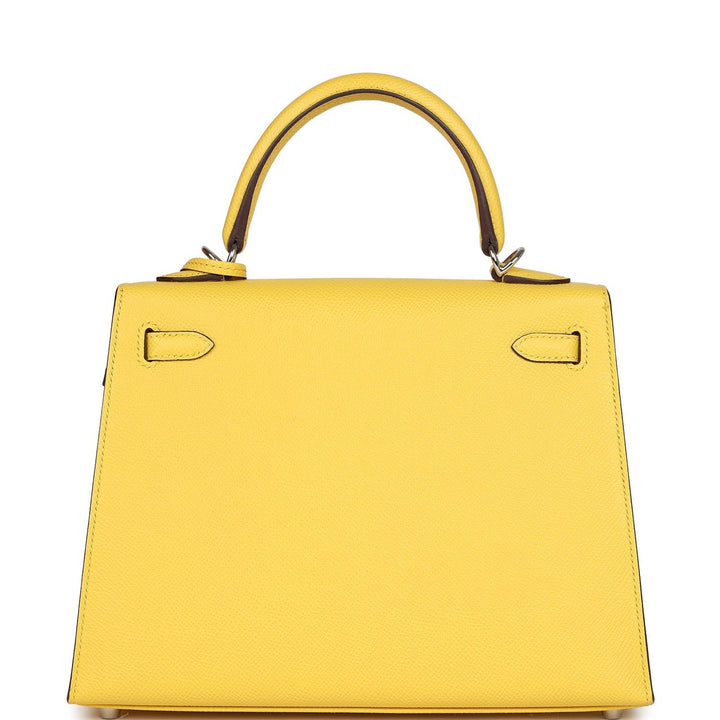 New Hermes Kelly Sellier 25 Jaune De Naples Epsom Palladium Hardware