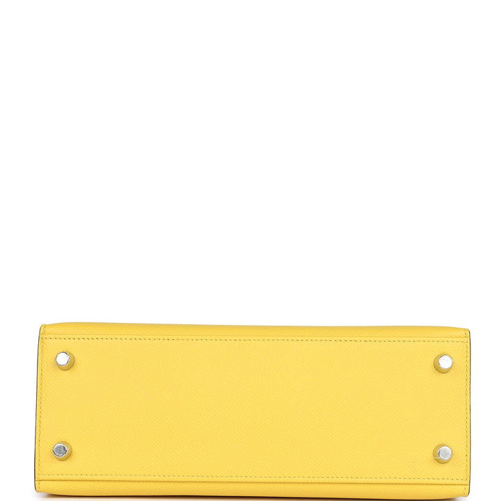 New Hermes Kelly Sellier 25 Jaune De Naples Epsom Palladium Hardware