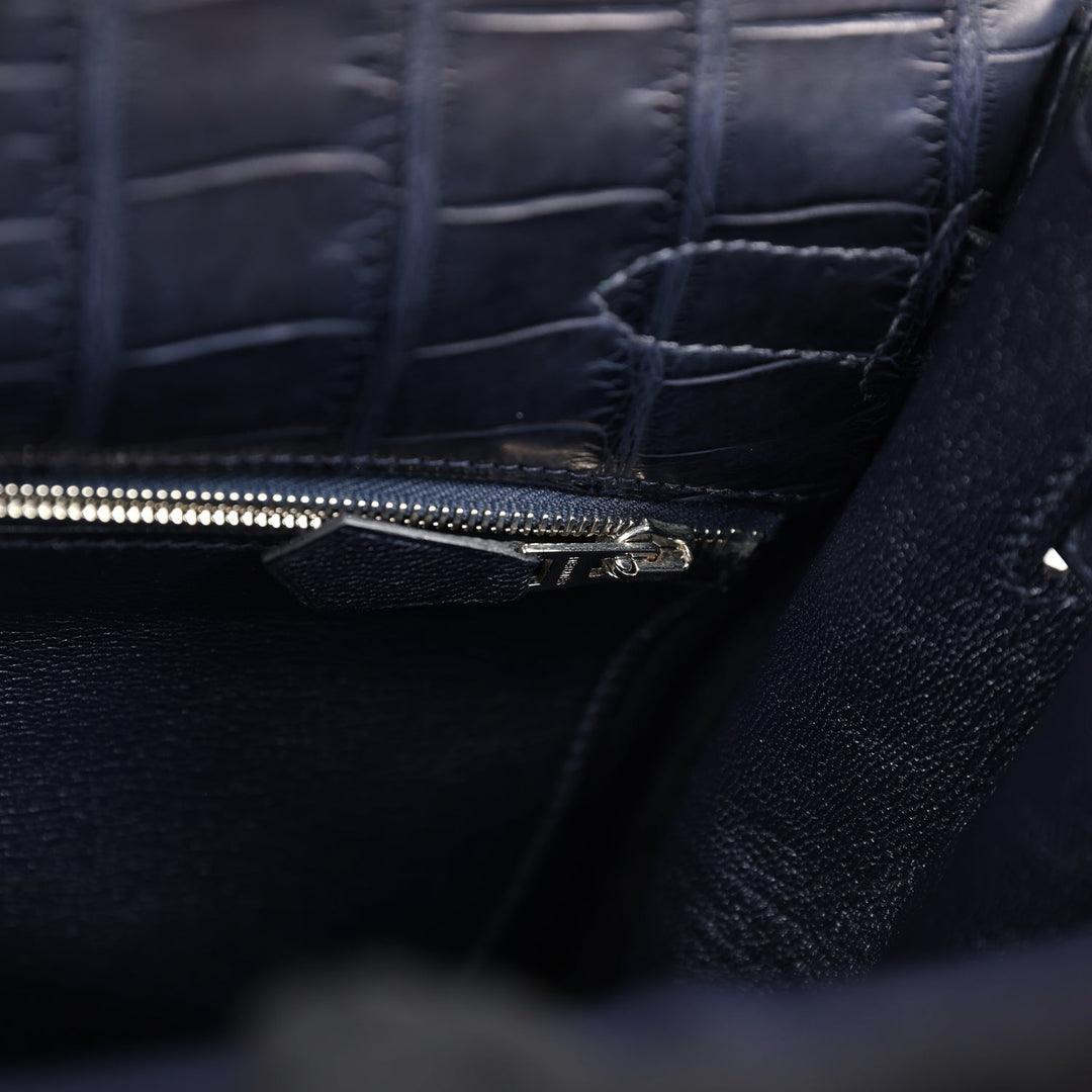 Payment 1 - Hermes Kelly Retourne 35 Bleu Indigo Matte Alligator Palladium Hardware