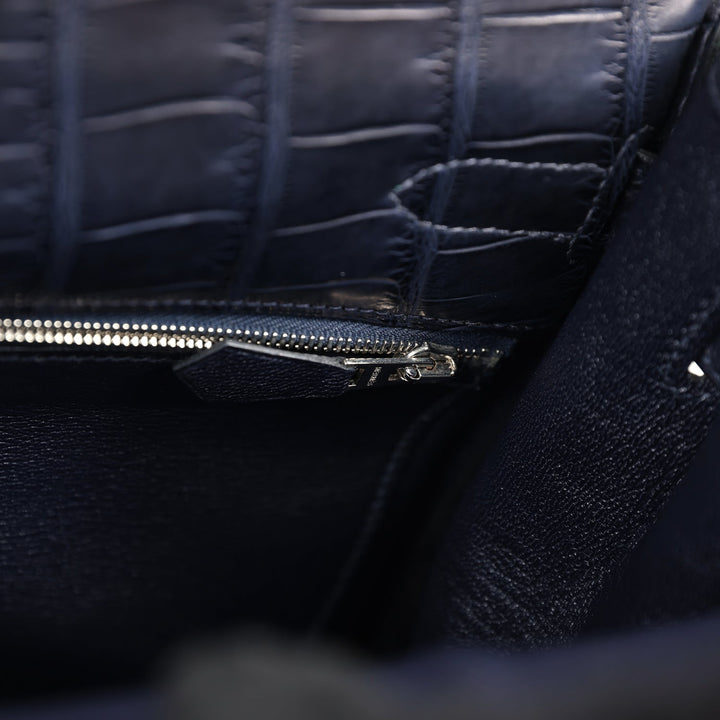 Payment 1 - Hermes Kelly Retourne 35 Bleu Indigo Matte Alligator Palladium Hardware