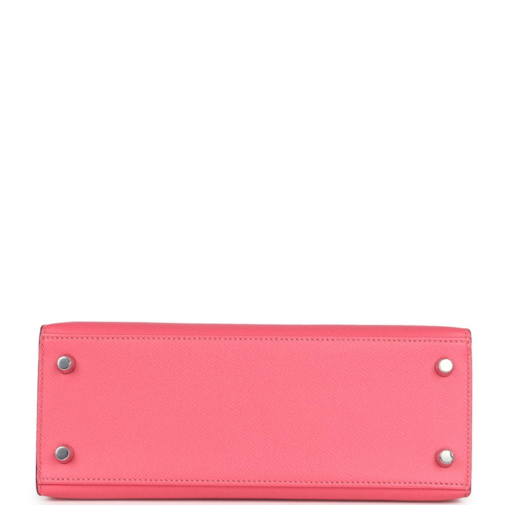 New Hermes Kelly Sellier 25 Rose Azalee Epsom Palladium Hardware