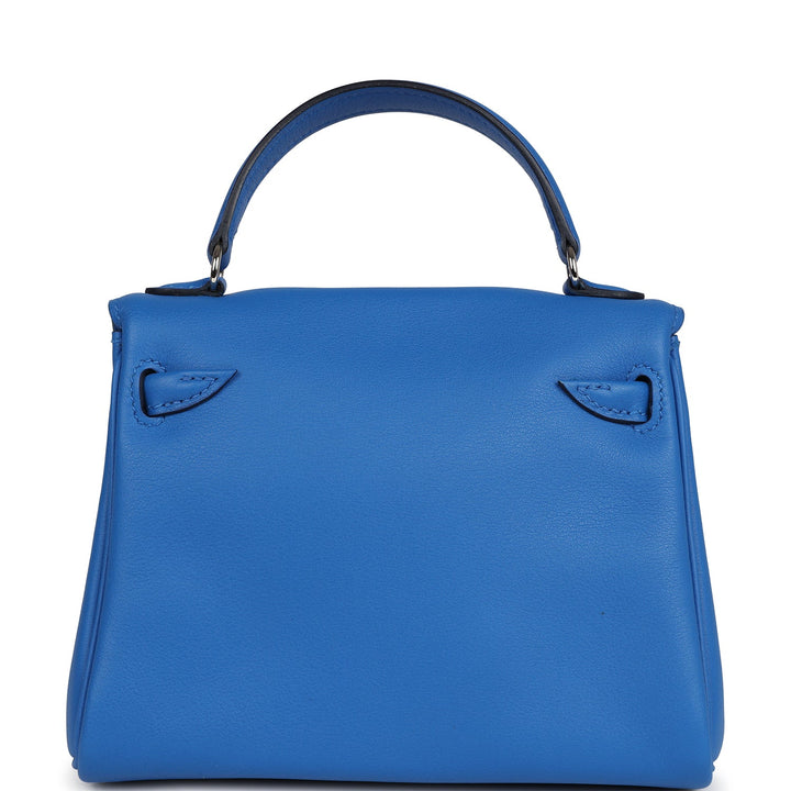 Hermes "Quelle Idolle" Kelly Doll Bleu Zellige and Bleu Agate Swift Palladium Hardware