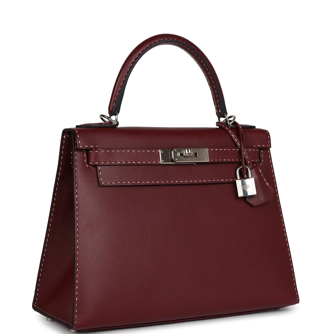 New Hermes "Miss You" Kelly Sellier 28 Rouge H Monsieur Palladium Hardware