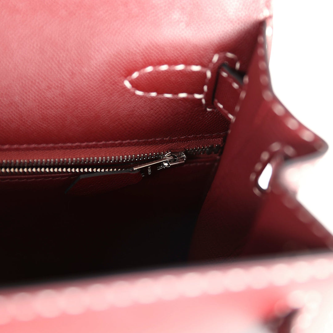 New Hermes "Miss You" Kelly Sellier 28 Rouge H Monsieur Palladium Hardware