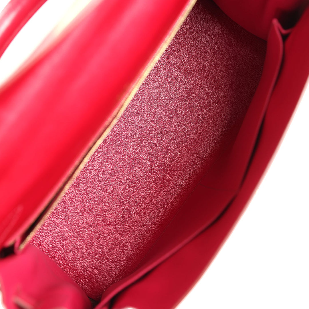 New Hermes Ghillies Kelly Retourne 35 Rubis Tadelakt Permabrass Hardware