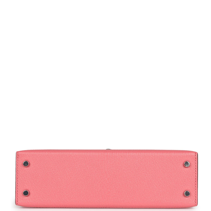 Hermes Kelly Sellier 20 Rose D'Ete Verso Chèvre Palladium Hardware