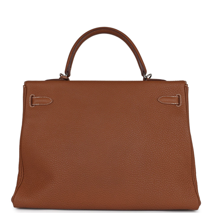 New Hermes Kelly Retourne 35 Gold Togo Palladium Hardware