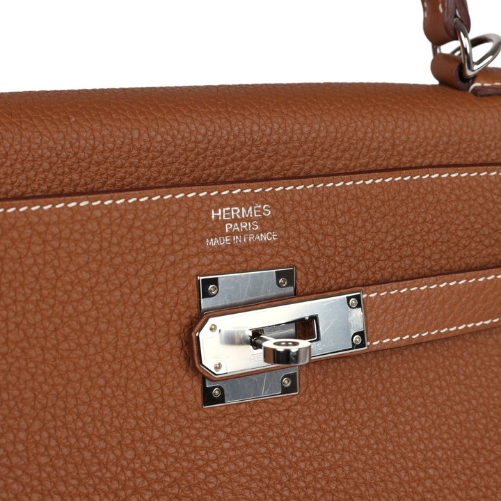 New Hermes Kelly Retourne 35 Gold Togo Palladium Hardware