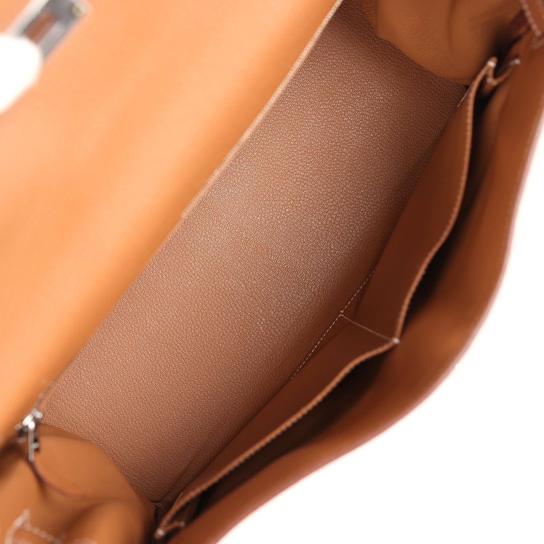 New Hermes Kelly Retourne 35 Gold Togo Palladium Hardware