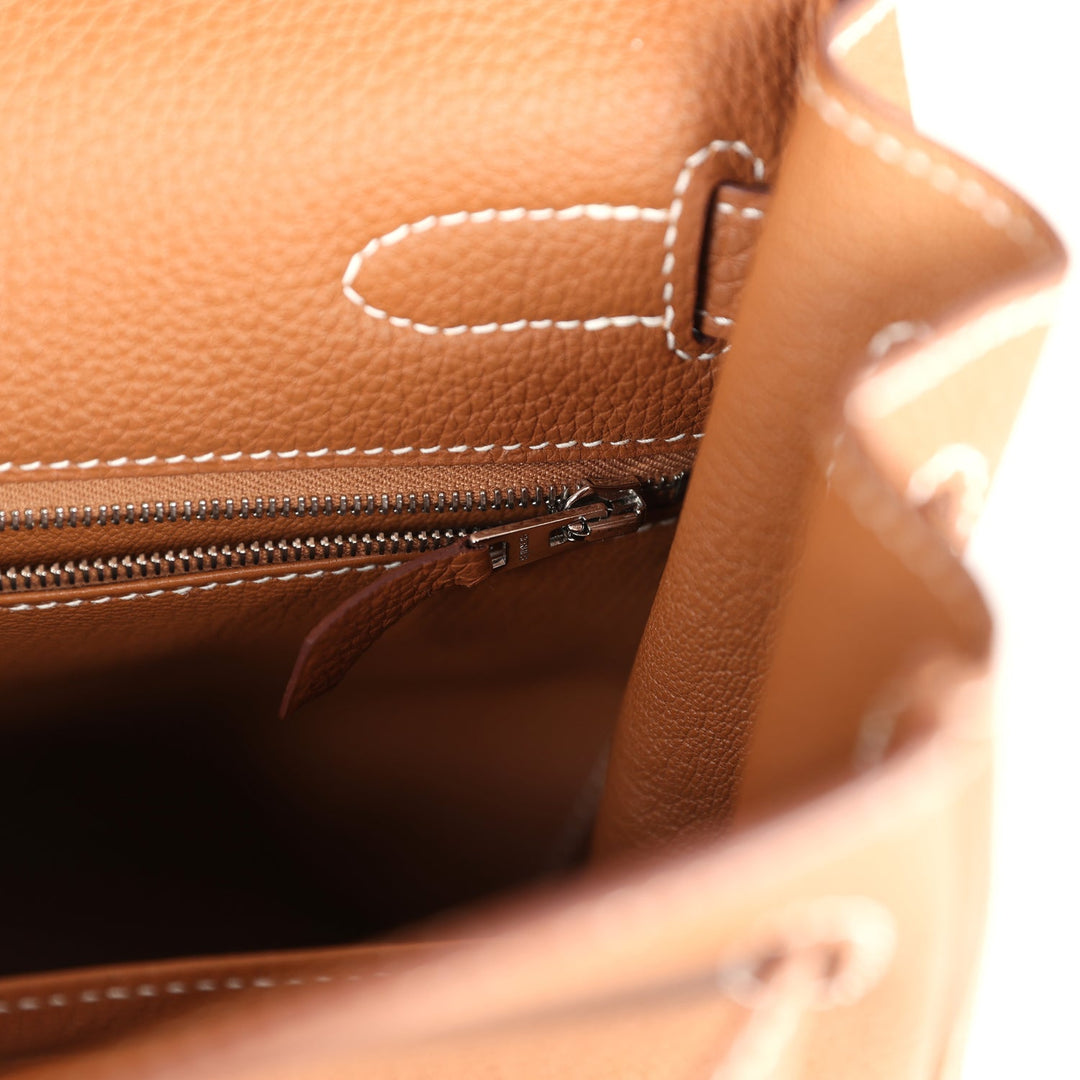 New Hermes Kelly Retourne 35 Gold Togo Palladium Hardware