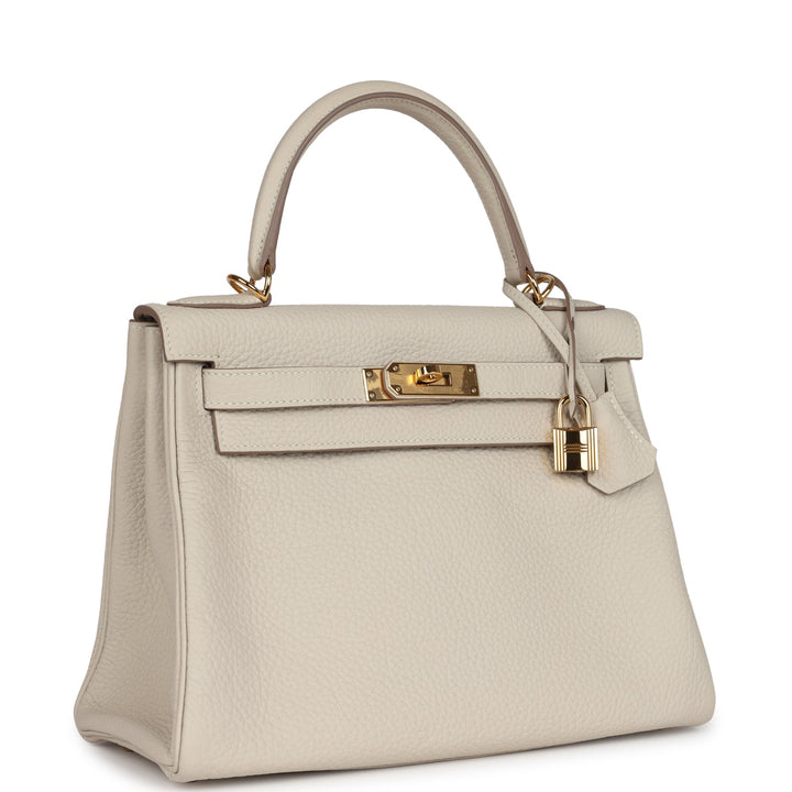 New Hermes Kelly Retourne 28 Craie Togo Gold Hardware