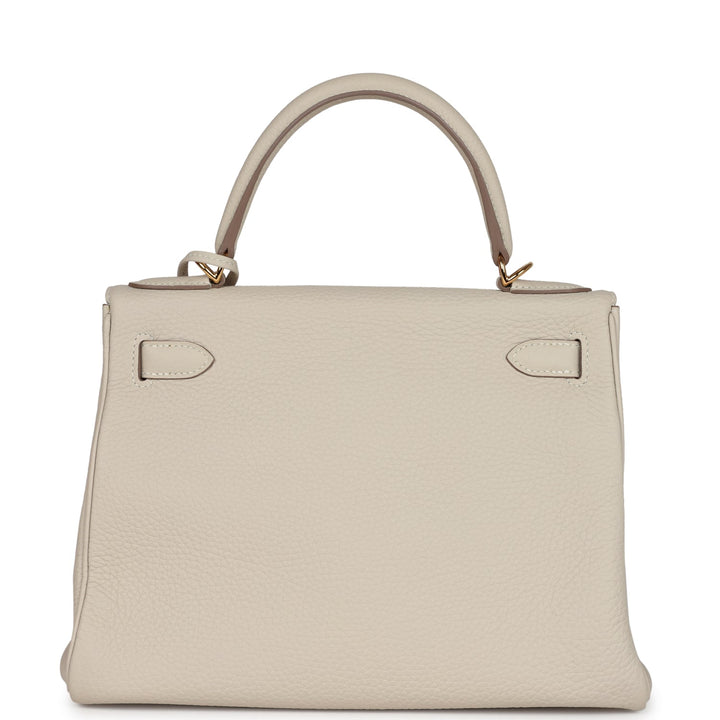 New Hermes Kelly Retourne 28 Craie Togo Gold Hardware