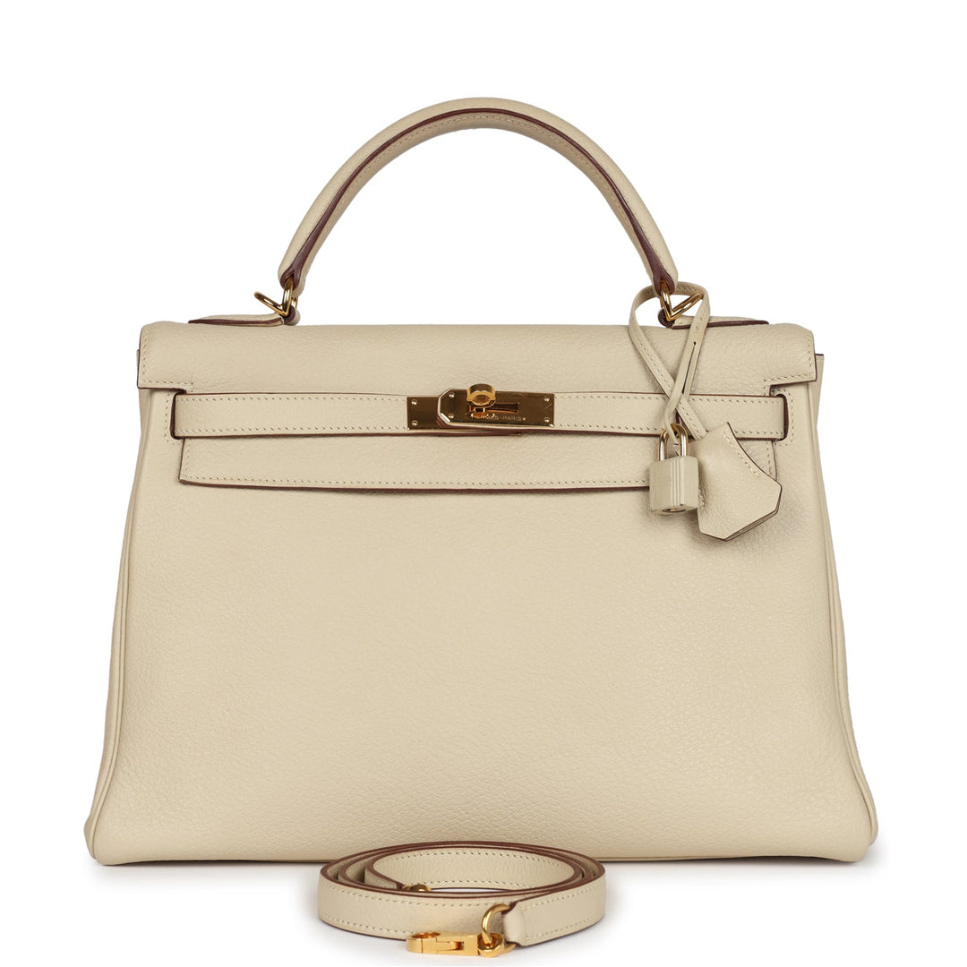 New Hermes Kelly Retourne 32 Parchemin Togo Gold Hardware
