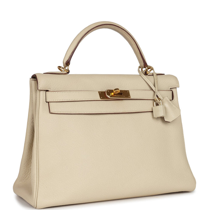 New Hermes Kelly Retourne 32 Parchemin Togo Gold Hardware