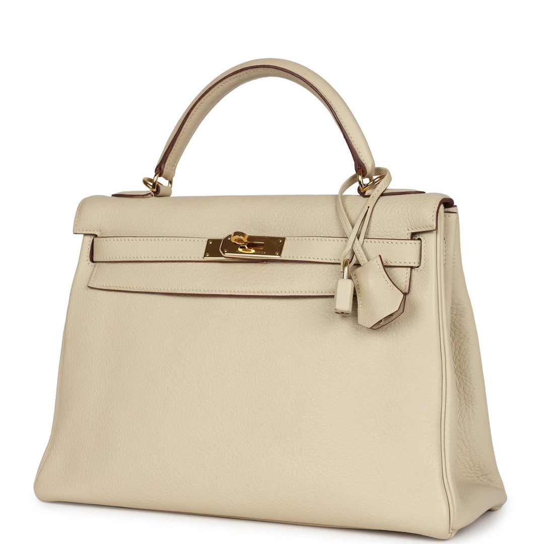 New Hermes Kelly Retourne 32 Parchemin Togo Gold Hardware