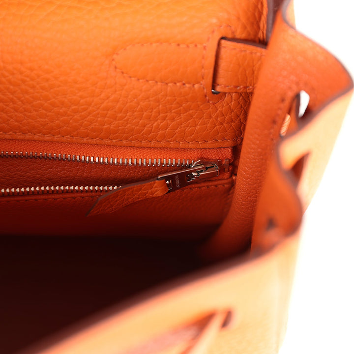 New Hermes Special Order (HSS) Kelly Retourne 28 Orange Togo Palladium Hardware