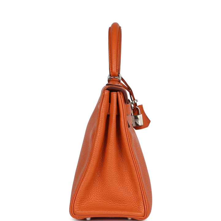 New Hermes Kelly Retourne 28 Orange Togo Palladium Hardware