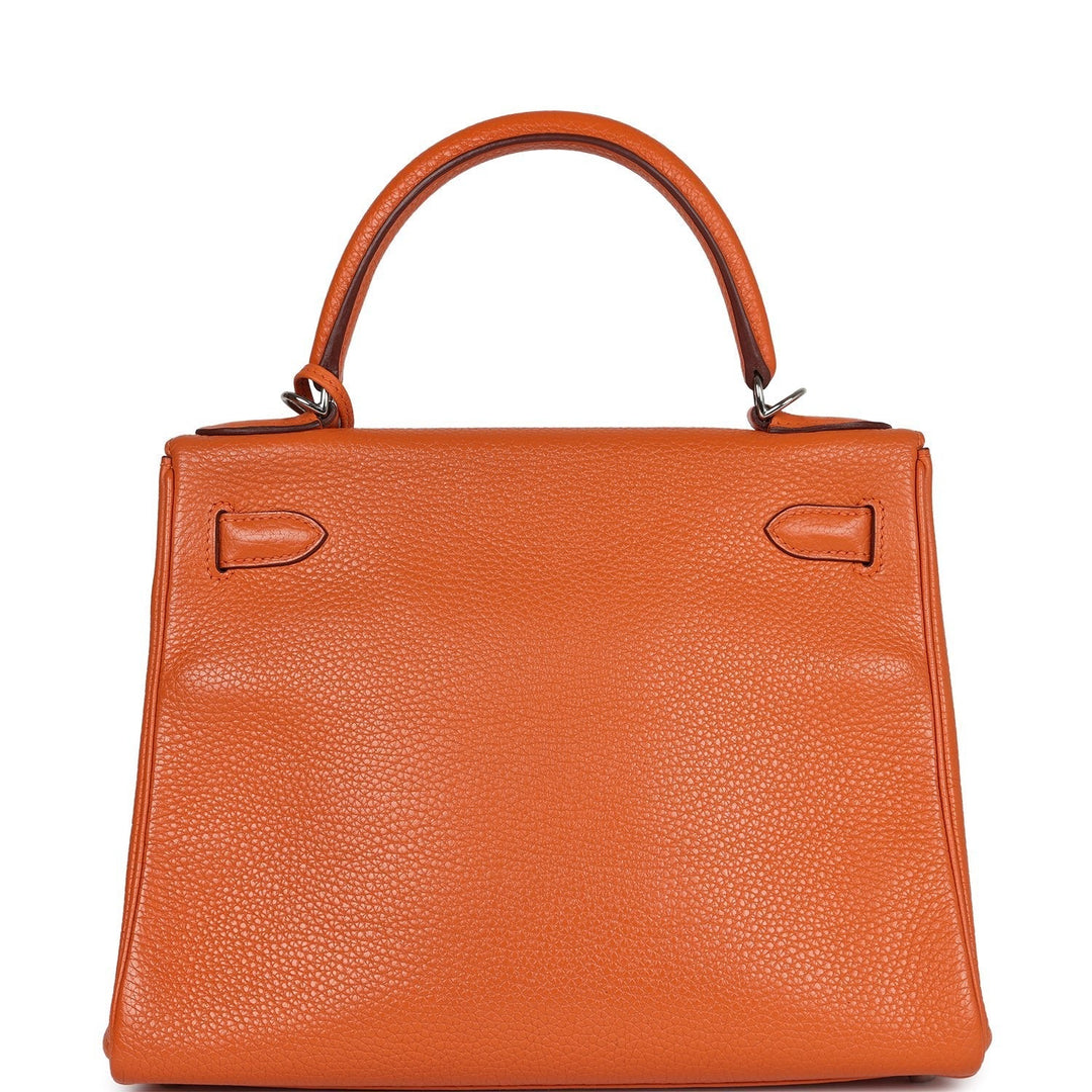 New Hermes Kelly Retourne 28 Orange Togo Palladium Hardware