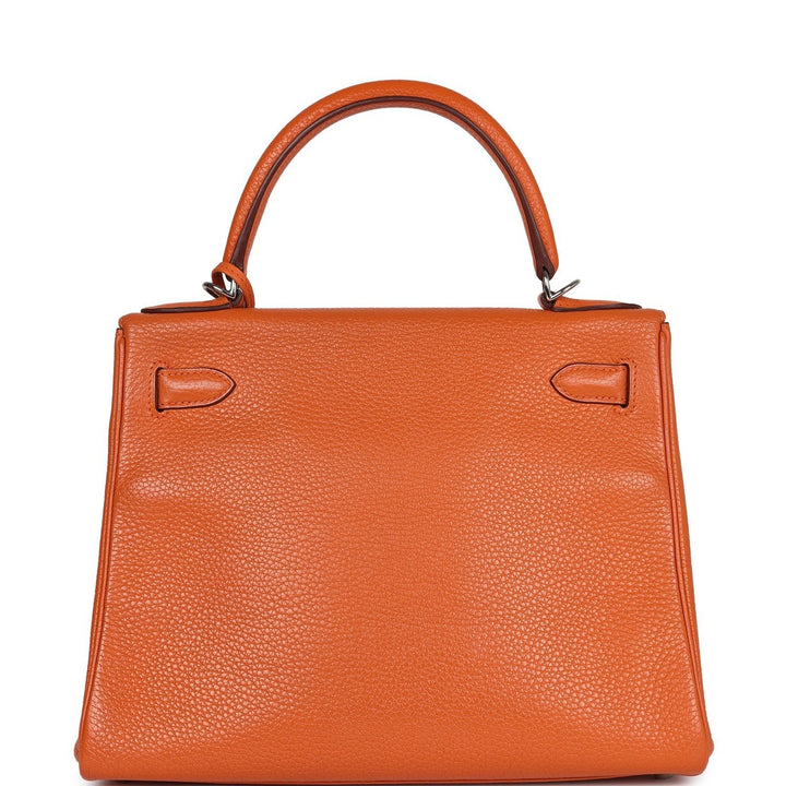 New Hermes Kelly Retourne 28 Orange Togo Palladium Hardware