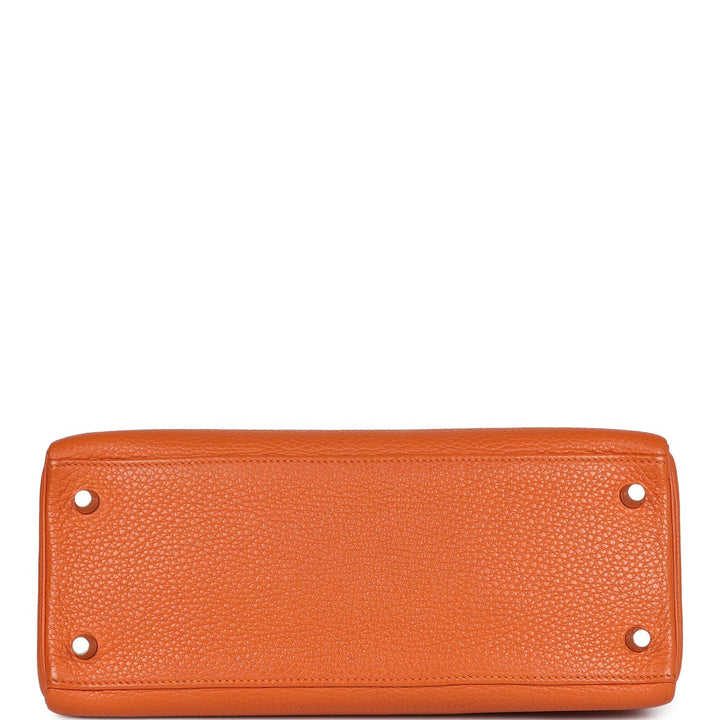 New Hermes Kelly Retourne 28 Orange Togo Palladium Hardware