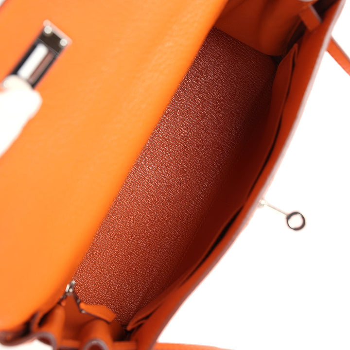 New Hermes Kelly Retourne 28 Orange Togo Palladium Hardware