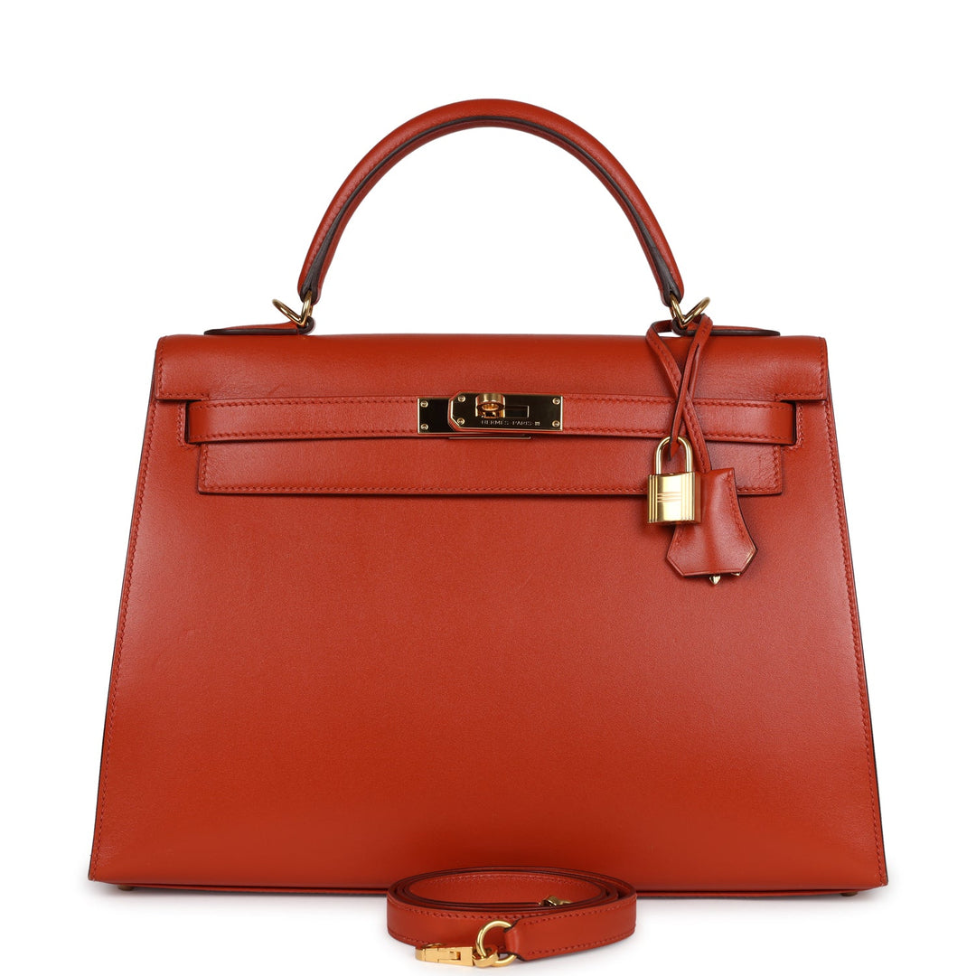 New Hermes Kelly Sellier 32 Terre Battue Tadelakt Gold Hardware