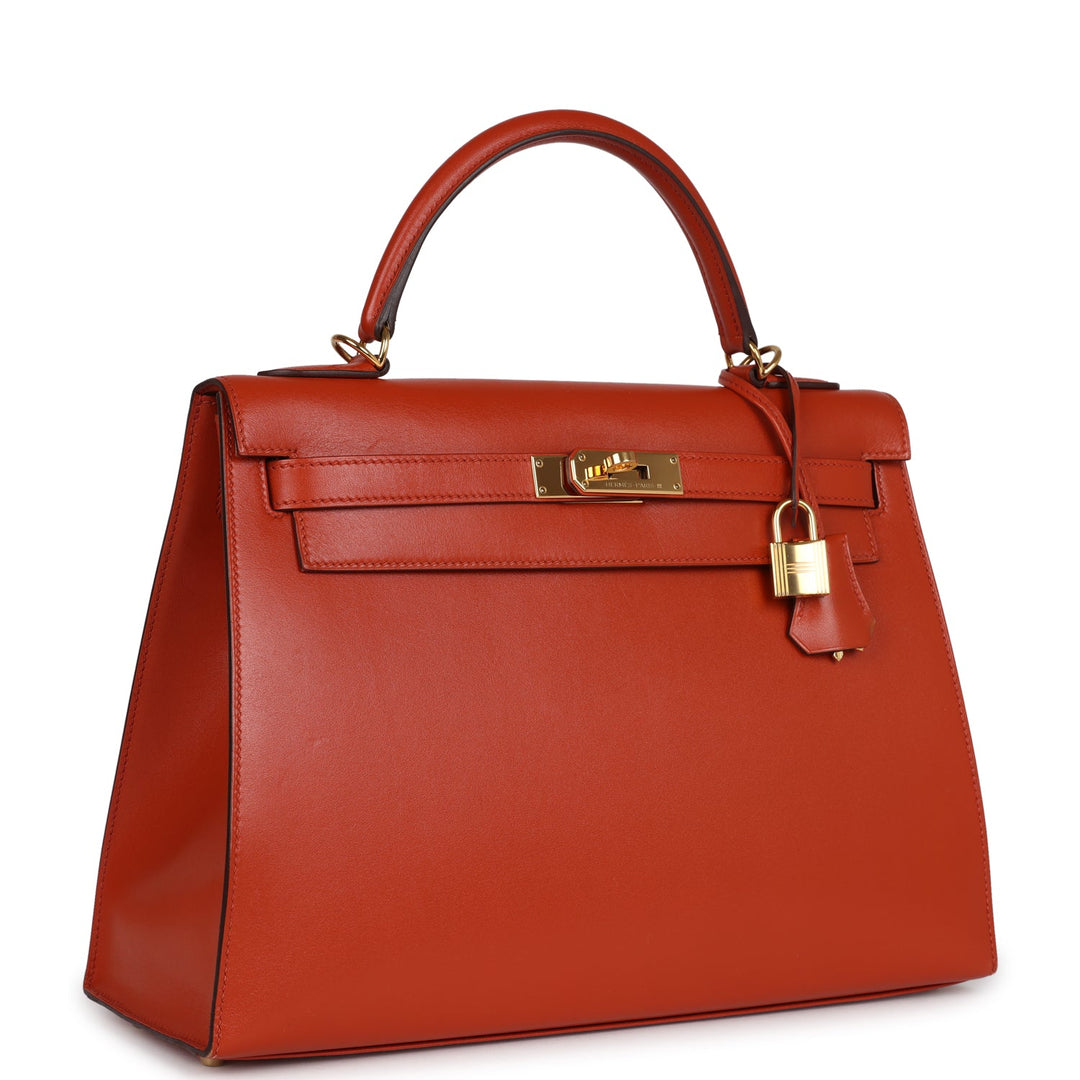 New Hermes Kelly Sellier 32 Terre Battue Tadelakt Gold Hardware